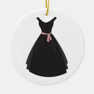 Schwarzes Kleid Keramikornament