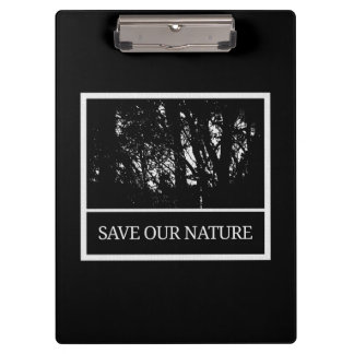 Schwarzes Klemmbrett – „Save Our Nature“