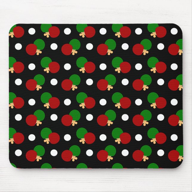 Schwarzes Klingeln pong Muster Mousepad (Vorne)