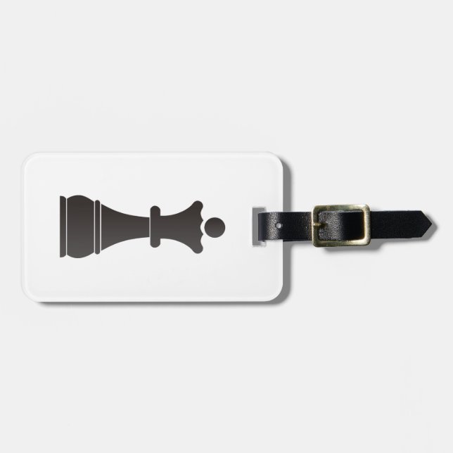 Schwarzes Königinschachstück Gepäckanhänger (Vorderseite horizontal)