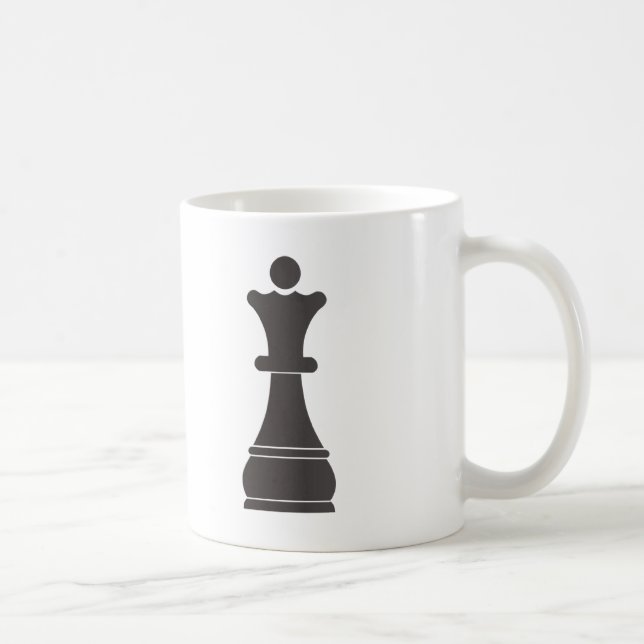 Schwarzes Königinschachstück Tasse (Rechts)