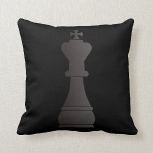 Schwarzes Königschachstück Kissen