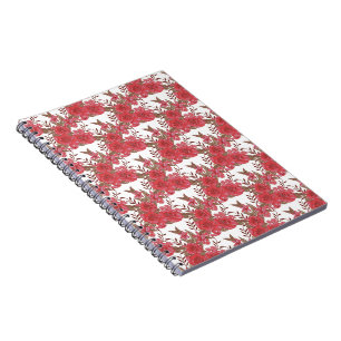 Schwarzes Korallen-Rosa Romantisches Floraldesign Notizblock