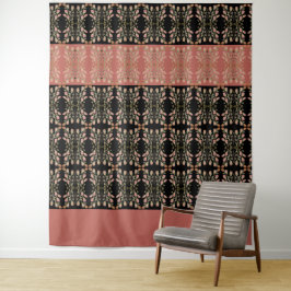 Schwarzes Korallen und Rosa Wandteppich