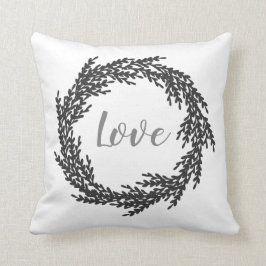 Schwarzes Kranz-Wurfs-Kissen Kissen
