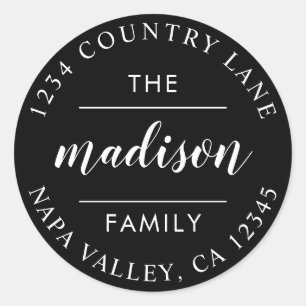 Schwarzes Kreis-Skript Erstellen Sie Ihre eigene R Runder Aufkleber