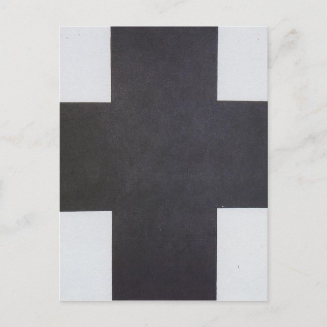 Schwarzes Kreuz durch Kazimir Malevich Postkarte (Vorderseite)