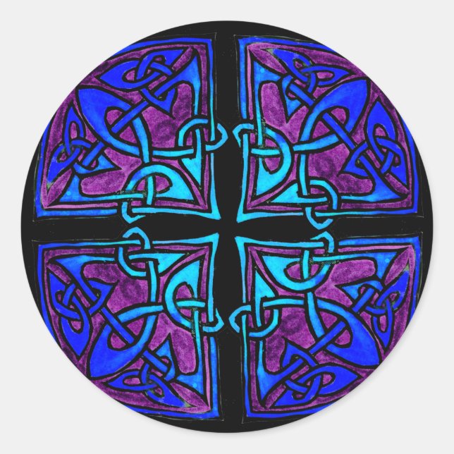Schwarzes Kreuz Runder Aufkleber (Vorderseite)