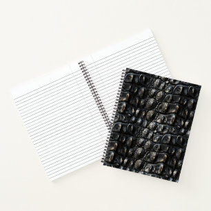 Schwarzes Krokodil-Leather Notizbuch
