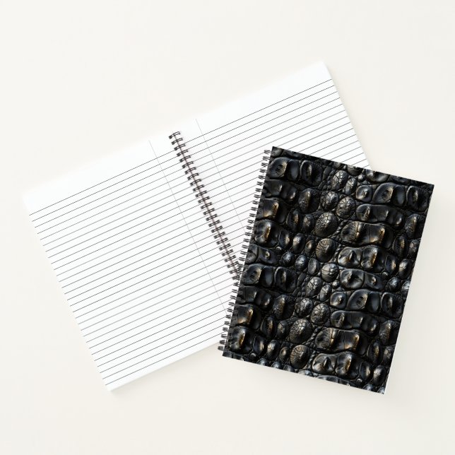 Schwarzes Krokodil-Leather Notizbuch (Innenseite)