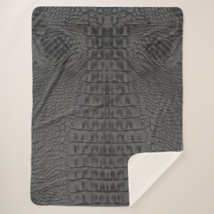 Schwarzes Krokodil-Leder  Sherpadecke