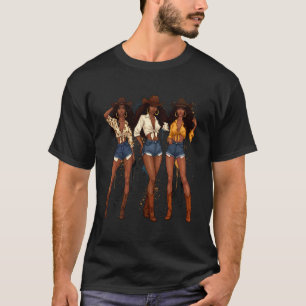 Schwarzes Kuh-Cowgirls-Squad-Shirt Rodeo Western M T-Shirt