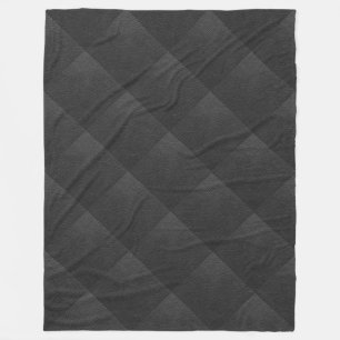 Schwarzes Kunstleder-Quiltmuster im Vintage-Look Fleecedecke
