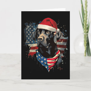Schwarzes Lab Labrador Vintage Santa Weihnachten P Karte
