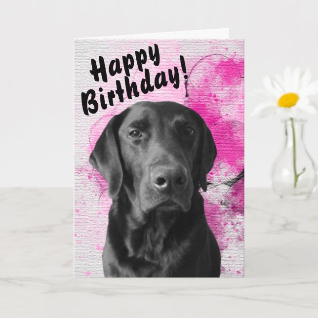 Schwarzes Labor Anpassbare Pawsome Birthday Card R Karte (Kleine Pflanze)