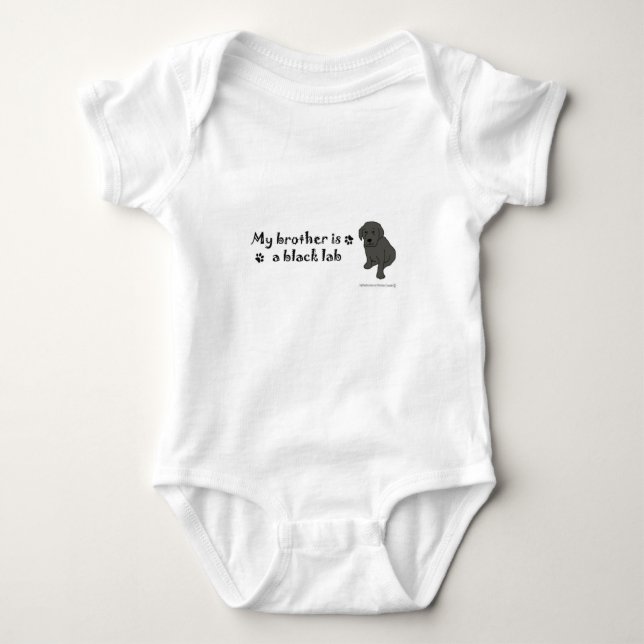 schwarzes Labor Baby Strampler (Vorderseite)