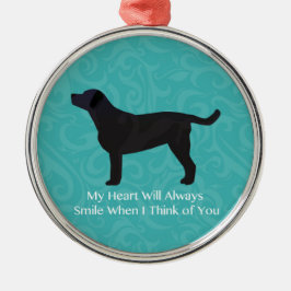 Schwarzes Labor Denken Sie an Ihr Design Silbernes Ornament