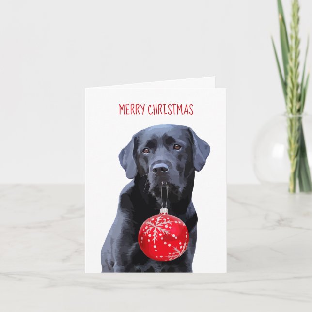 Schwarzes Labor Frohe Weihnachten - Labrador Niedl (Vorderseite)