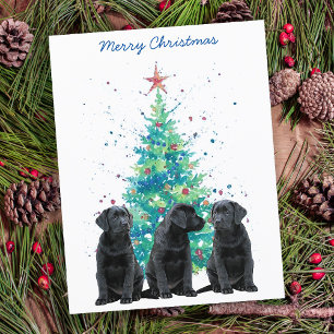 Schwarzes Labor Frohe Weihnachts Labrador Niedlich Feiertagskarte