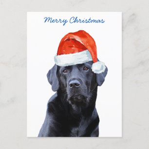 Schwarzes Labor Frohe Weihnachts Labrador Niedlich Feiertagspostkarte