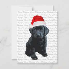 Schwarzes Labor Frohe Weihnachts Labrador Santa Pu Feiertagskarte
