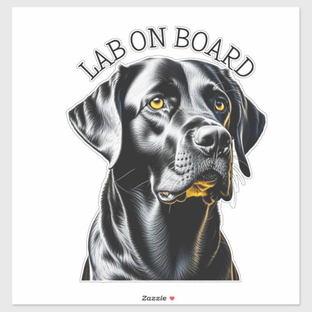 Schwarzes Labor | Labrador an Bord Aufkleber (Blatt)