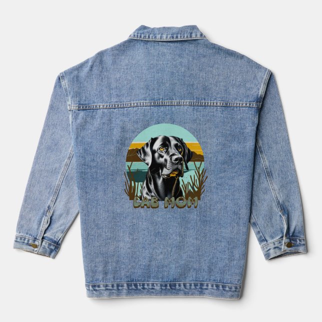 Schwarzes Labor | Labrador Mama Hund Lover Jeansjacke (Rückseite)