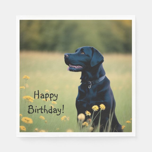 Schwarzes Labor Serviette (Vorderseite)