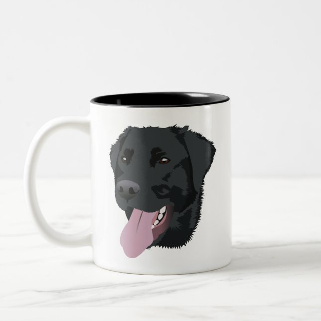 Schwarzes Labor Zweifarbige Tasse (Links)