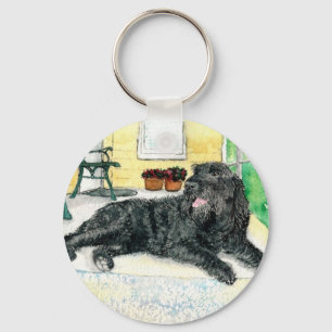 Schwarzes Labradoodle Schlüsselanhänger