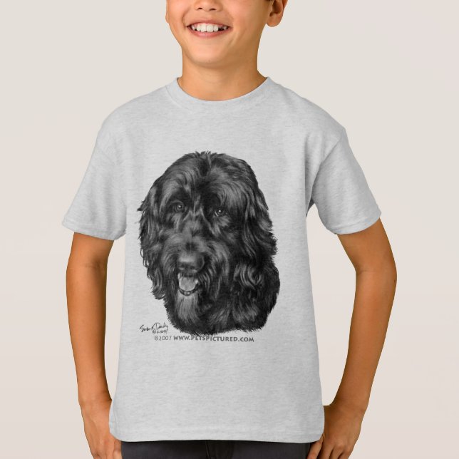 Schwarzes Labradoodle T-Shirt (Vorderseite)