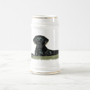 Schwarzes Labrador-Bier Stein Bierglas