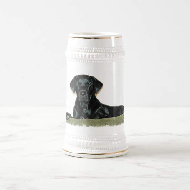 Schwarzes Labrador-Bier Stein Bierglas (Mittel)