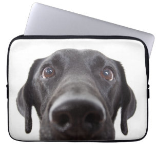Schwarzes Labrador Closeup-Portrait Laptopschutzhülle
