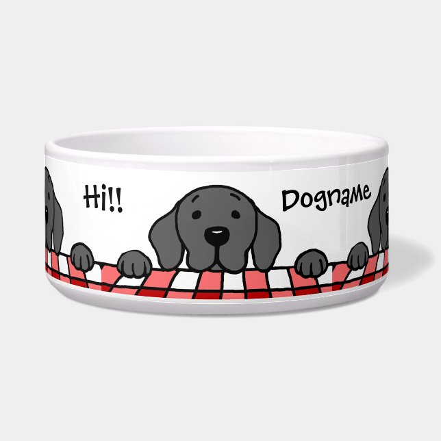 Schwarzes Labrador, das Sie Küche aufpasst Napf (Vorderseite)