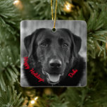 Schwarzes Labrador Foto Haustier Hund Keramik Orna Keramikornament<br><div class="desc">Schwarzes Labrador Foto Haustier Hund Keramik Ornament</div>