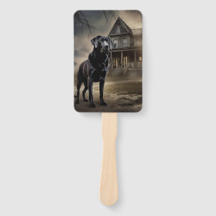 Schwarzes Labrador Halloween Beängstigend Fächer