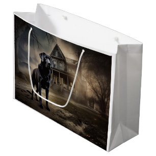 Schwarzes Labrador Halloween Beängstigend Große Geschenktüte