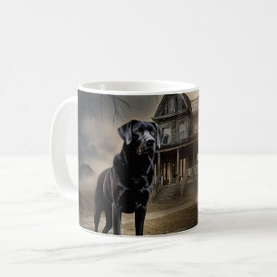 Schwarzes Labrador Halloween Beängstigend Kaffeetasse