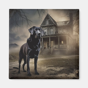Schwarzes Labrador Halloween Beängstigend Magnet