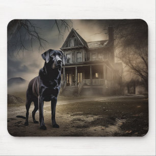 Schwarzes Labrador Halloween Beängstigend Mousepad