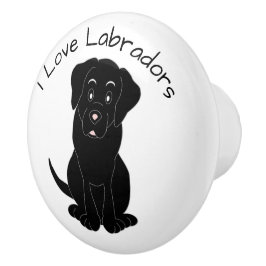 Schwarzes Labrador-Hund-Design Keramikknauf
