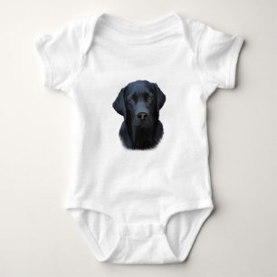 Schwarzes Labrador Hund Farbe Farbe Farbe Malerei Baby Strampler