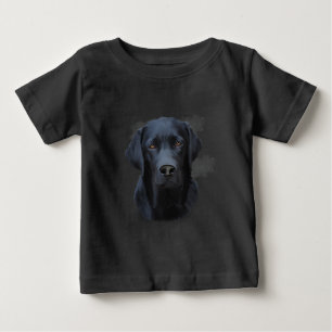 Schwarzes Labrador Hund Farbe Farbe Farbe Malerei Baby T-shirt