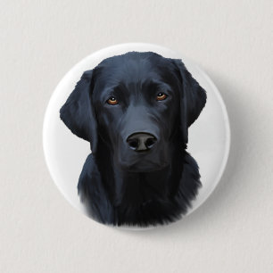 Schwarzes Labrador Hund Farbe Farbe Farbe Malerei Button