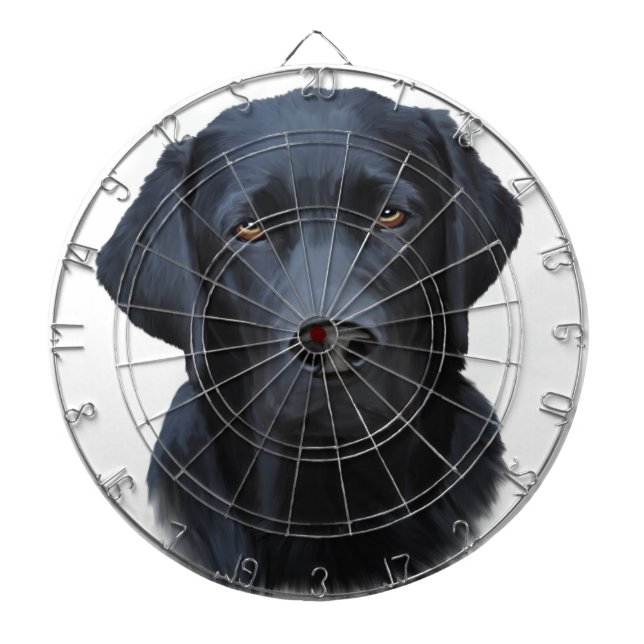 Schwarzes Labrador Hund Farbe Farbe Farbe Malerei Dartscheibe (vorne)