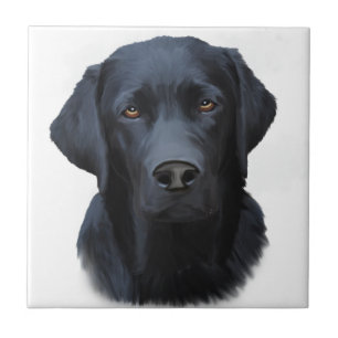 Schwarzes Labrador Hund Farbe Farbe Farbe Malerei Fliese