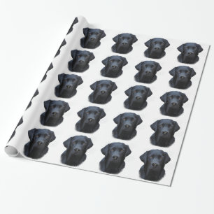 Schwarzes Labrador Hund Farbe Farbe Farbe Malerei Geschenkpapier