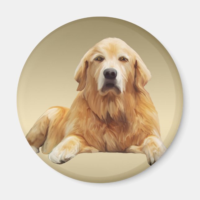 Schwarzes Labrador Hund Farbe Farbe Farbe Malerei Magnet (Vorne)