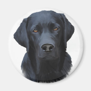 Schwarzes Labrador Hund Farbe Farbe Farbe Malerei Magnet